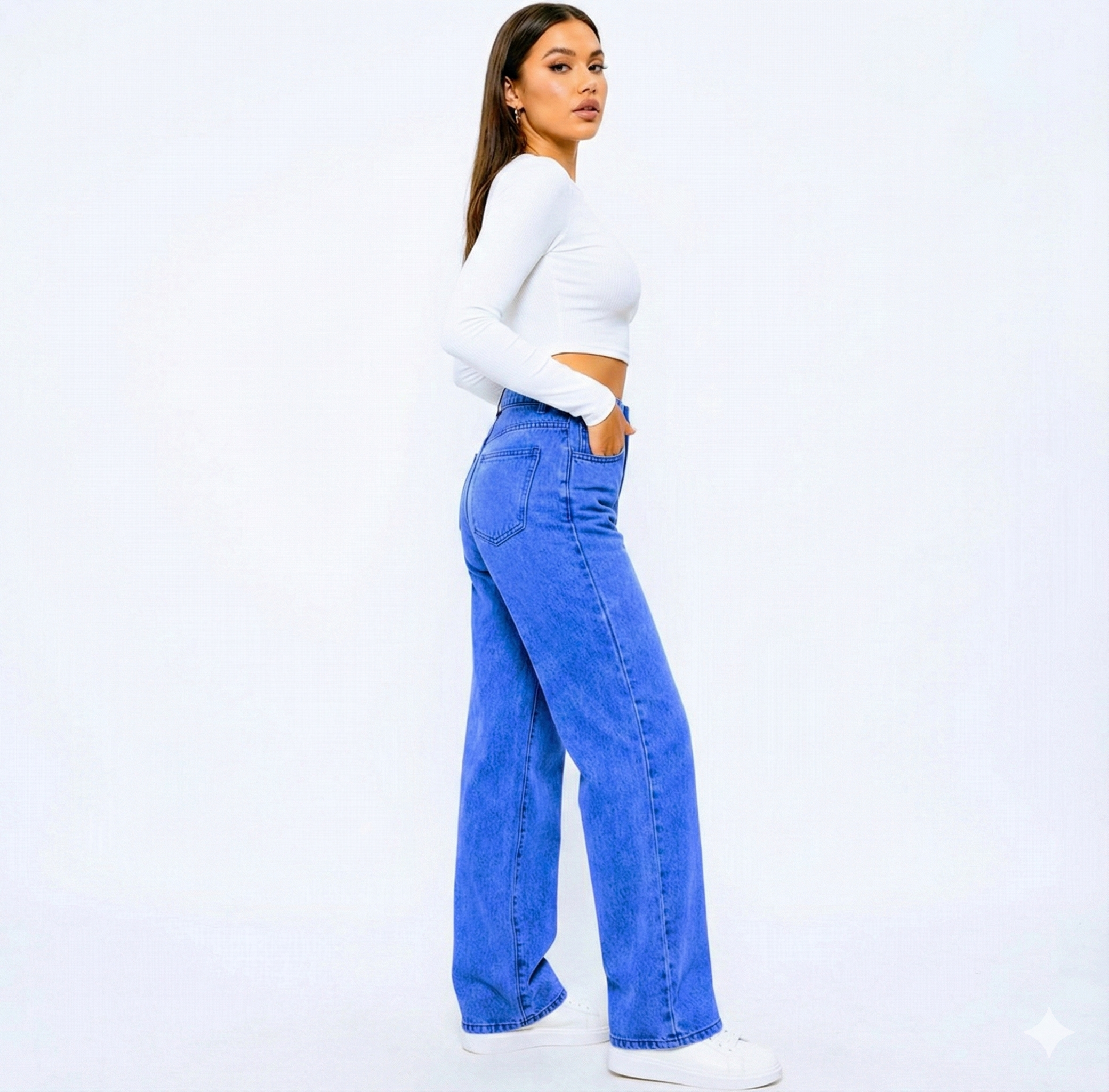 women's high waist wide leg denim jeans with white butterfly & floral embroidery medium wash women's high waist wide leg denim jeans with white butterfly & floral embroidery medium wash