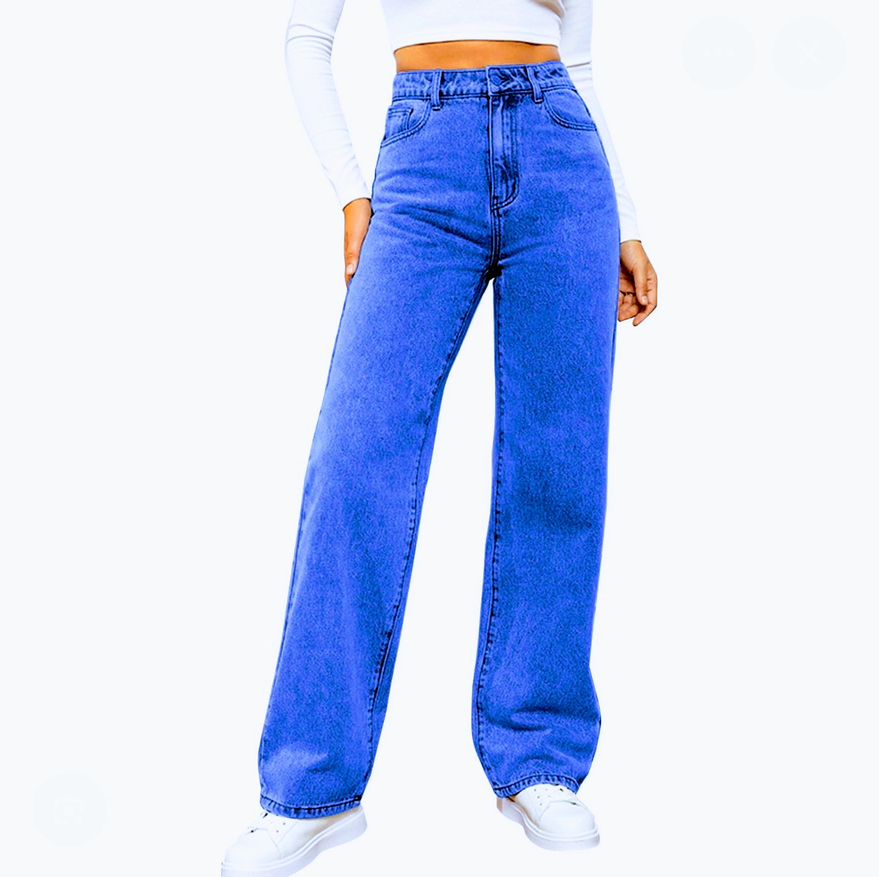 women's classic high waist straight leg jeans medium blue wash (side & back fit) women's classic high waist straight leg jeans medium blue wash (side & back fit)