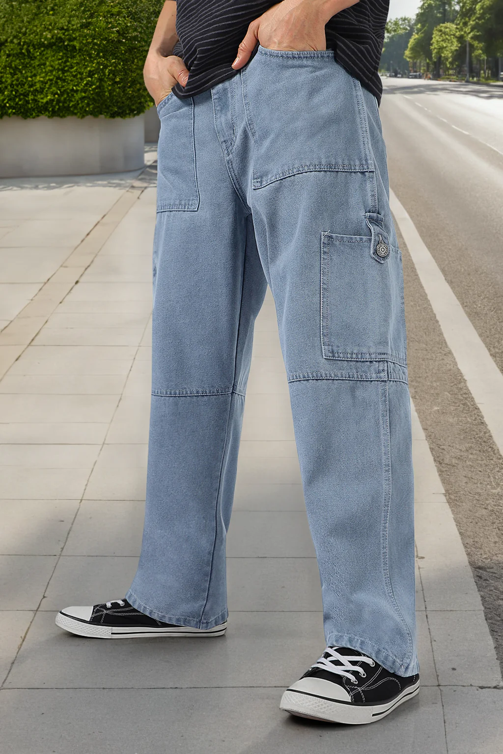 men's light grey loose baggy fit washed cargo jeans with pockets regular price men's light grey loose baggy fit washed cargo jeans with pockets regular price