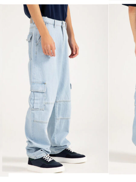 baggy fit cargo denim