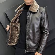 men winter pu leather fleece warm jacket durable leather coat men winter pu leather fleece warm jacket durable leather coat